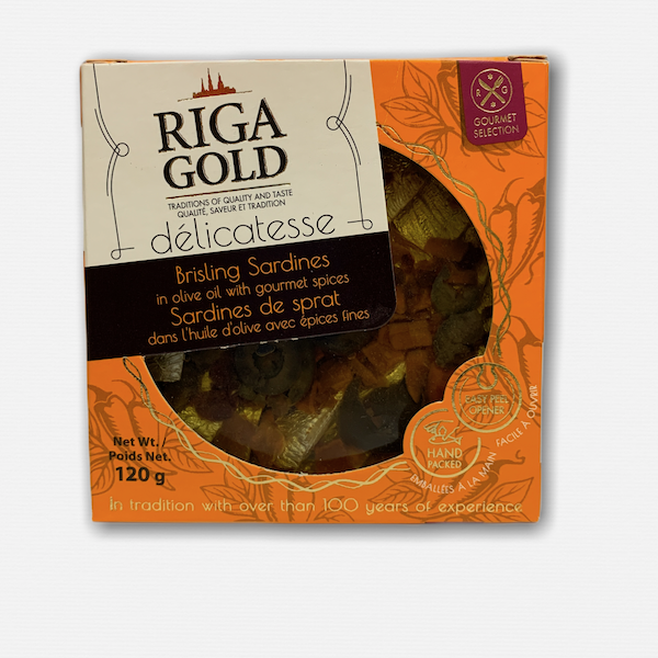 Riga Gold Brisling Sardines In Olive Oil With Gourmet Spices Village